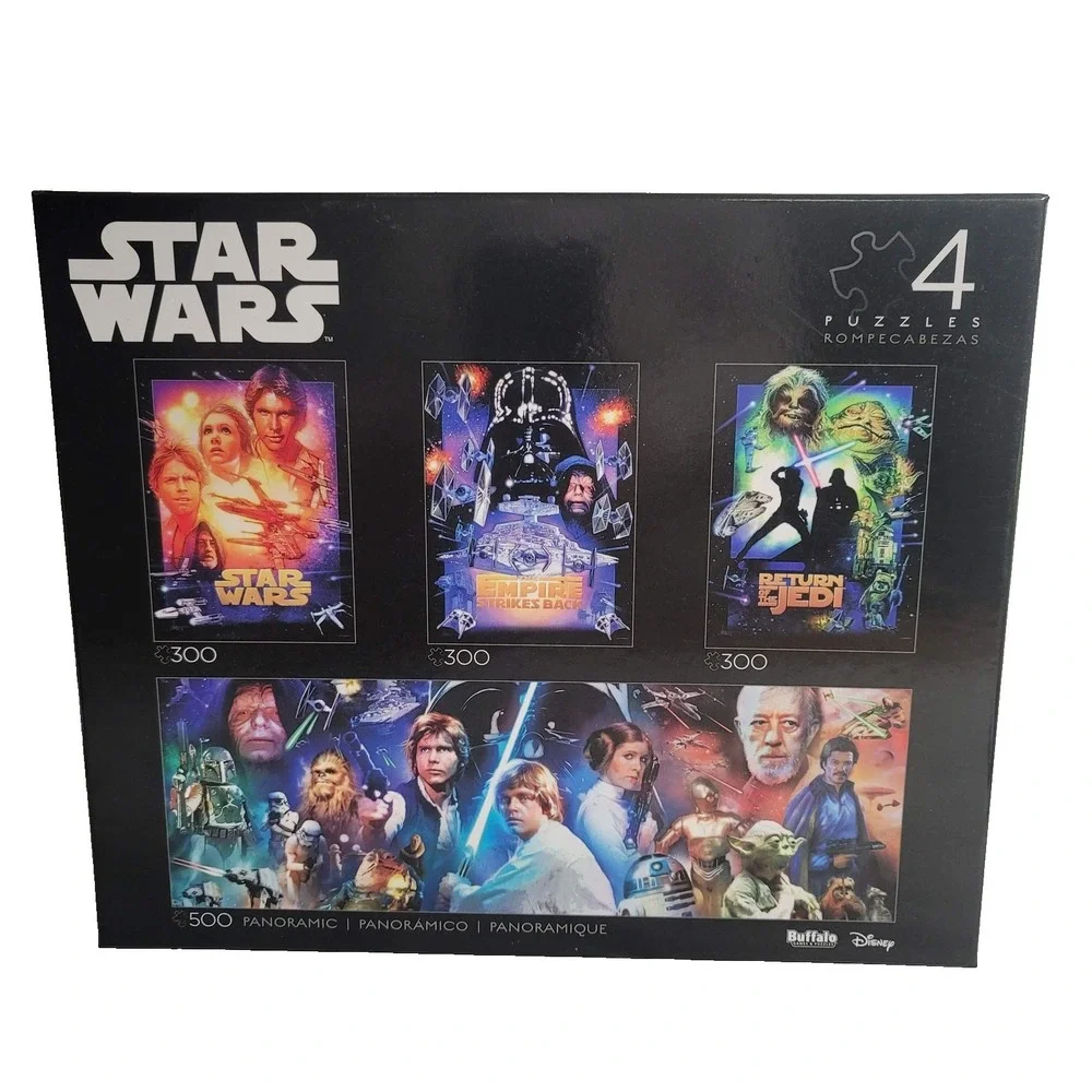 Buffalo Games Star Wars 4 Jigsaw Puzzles 300 & 500 Piece Multicolor Set Box‎